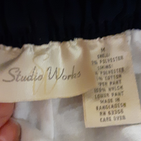 Studio Works lime green navy track workout suit Jacket Pants Petite Medium EUC … - Picture 8 of 9